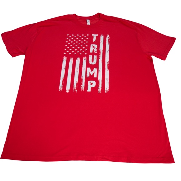 Forever Trump Flag Patriot Men Women 2XL XXL Red Unisex Graphic Tee T-Shirt NWOT - Picture 1 of 12